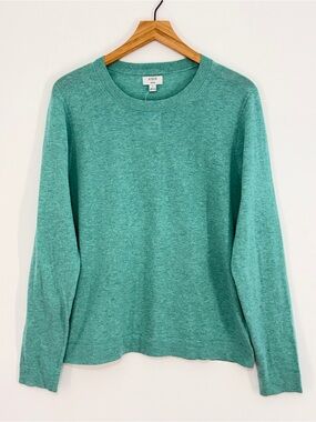 J. Crew Factory Women's Teddie Sweater Heather Green Size Large
